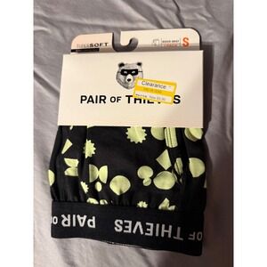 Pair of Thieves Mens Super Soft Boxer Brief Underwear Black Geometric Print Sz S
